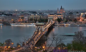 Budapest Bridge evening shot.