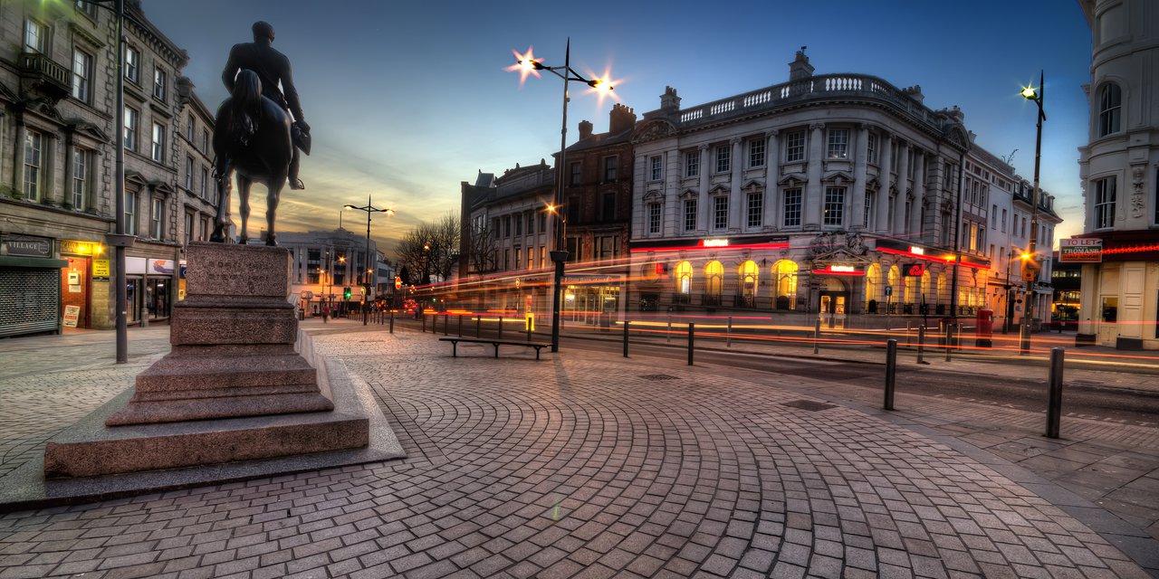 The Man on the Horse in Wolverhampton Queens Square.